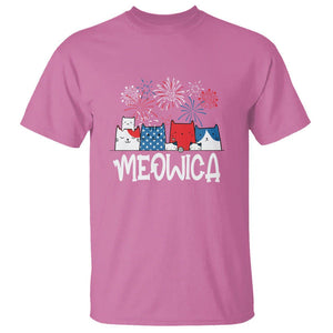 4th Of July Cat Lover T Shirt Meowica Patriotic American Flag Fireworks TS09 Azalea Print Your Wear