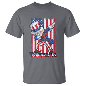 4th of July Dabbing Uncle Sam T Shirt Merica American Flag TS02 Charcoal Print Your Wear