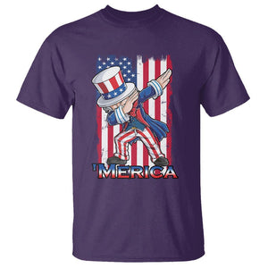 4th of July Dabbing Uncle Sam T Shirt Merica American Flag TS02 Purple Print Your Wear