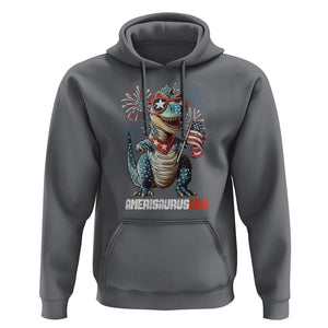 4th Of July Dinosaur Hoodie Amerisaurus Fireworks Patriotic Independence Day TS09 Charcoal Print Your Wear