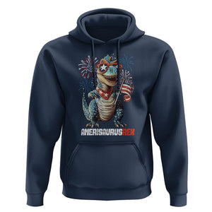 4th Of July Dinosaur Hoodie Amerisaurus Fireworks Patriotic Independence Day TS09 Navy Print Your Wear