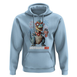 4th Of July Dinosaur Hoodie Amerisaurus Fireworks Patriotic Independence Day TS09 Light Blue Print Your Wear