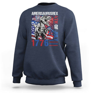 4th Of July Dinosaur Sweatshirt Amerisaurus Fireworks Patriotic Independence Day TS09 Navy Print Your Wear