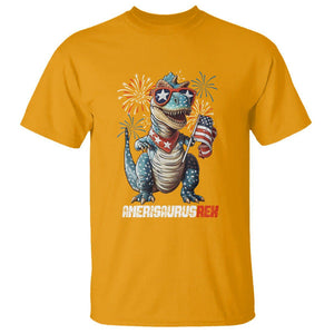 4th Of July Dinosaur T Shirt Amerisaurus Fireworks Patriotic Independence Day TS09 Gold Print Your Wear