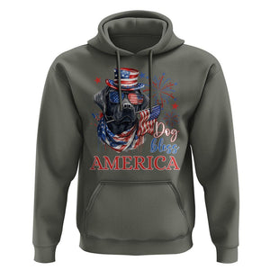 4th Of July Dog Bless America US Patriotic Hoodie TS09 Military Green Print Your Wear