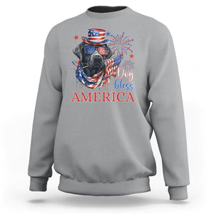 4th Of July Dog Bless America US Patriotic Sweatshirt TS09 Sport Gray Print Your Wear