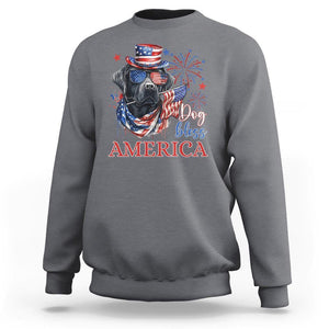 4th Of July Dog Bless America US Patriotic Sweatshirt TS09 Charcoal Print Your Wear