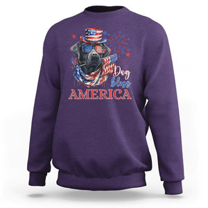 4th Of July Dog Bless America US Patriotic Sweatshirt TS09 Purple Print Your Wear