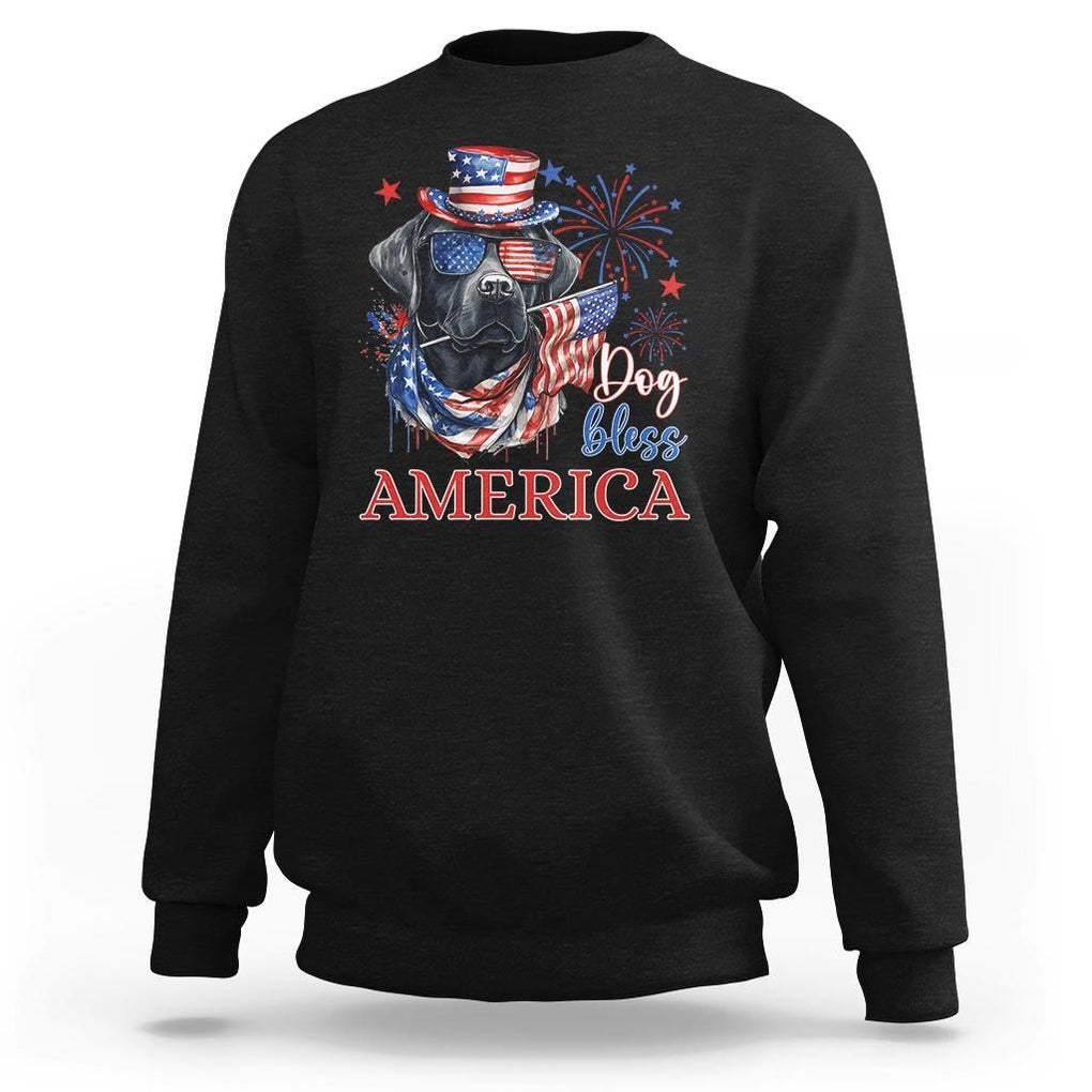 4th Of July Dog Bless America US Patriotic Sweatshirt TS09 Black Print Your Wear