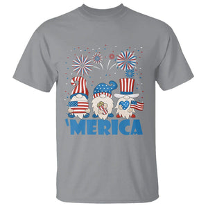 4th of July Gnome T Shirt Merica Gnomes US Flag Fireworks Celebrate Independence Day TS02 Sport Gray Print Your Wear