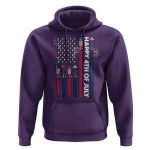 4th of July Hoodie American Flag Firework USA Party Independence Day TS02 Purple Print Your Wear