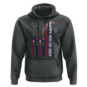 4th of July Hoodie American Flag Firework USA Party Independence Day TS02 Dark Heather Print Your Wear