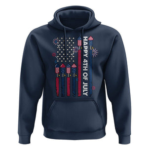 4th of July Hoodie American Flag Firework USA Party Independence Day TS02 Navy Print Your Wear