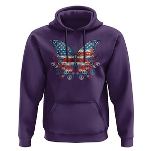 4th Of July Hoodie Butterfly Patriotic Peace Signs TS09 Purple Print Your Wear