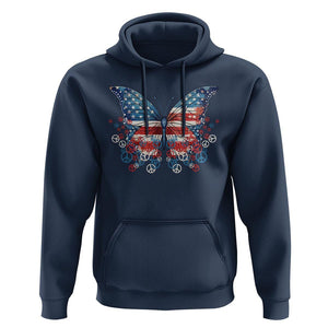 4th Of July Hoodie Butterfly Patriotic Peace Signs TS09 Navy Print Your Wear