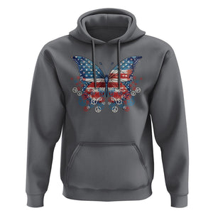 4th Of July Hoodie Butterfly Patriotic Peace Signs TS09 Charcoal Print Your Wear