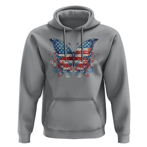 4th Of July Hoodie Butterfly Patriotic Peace Signs TS09 Sport Gray Print Your Wear