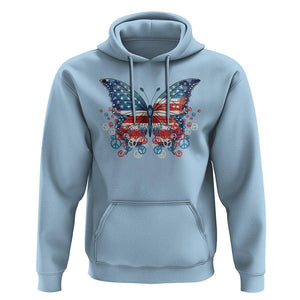 4th Of July Hoodie Butterfly Patriotic Peace Signs TS09 Light Blue Print Your Wear