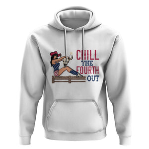 4th Of July Hoodie Chill The Fourth Out American Pin-up Girl TS09 White Print Your Wear