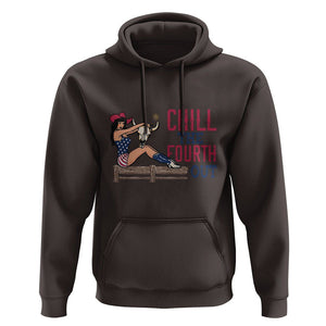 4th Of July Hoodie Chill The Fourth Out American Pin-up Girl TS09 Dark Chocolate Print Your Wear