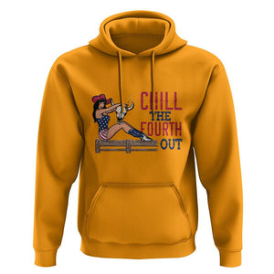 4th Of July Hoodie Chill The Fourth Out American Pin-up Girl TS09 Gold Print Your Wear