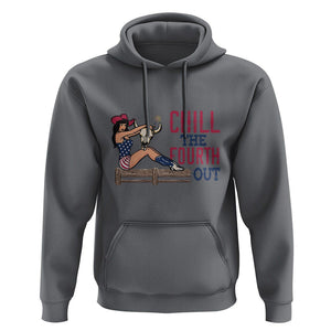 4th Of July Hoodie Chill The Fourth Out American Pin-up Girl TS09 Charcoal Print Your Wear