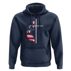 4th Of July Hoodie Christian Faith USA Flag Cross TS11 Navy Print Your Wear