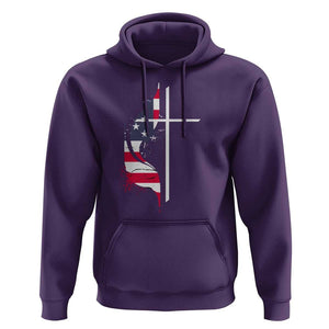 4th Of July Hoodie Christian Faith USA Flag Cross TS11 Purple Print Your Wear