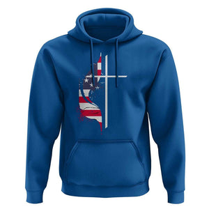 4th Of July Hoodie Christian Faith USA Flag Cross TS11 Royal Blue Print Your Wear