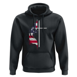 4th Of July Hoodie Christian Faith USA Flag Cross TS11 Black Print Your Wear