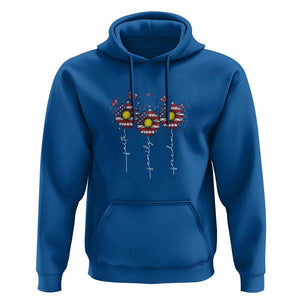 4th Of July Hoodie Faith Family Freedom USA Flag Daisy Flower TS11 Royal Blue Print Your Wear