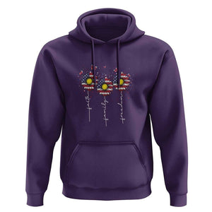 4th Of July Hoodie Faith Family Freedom USA Flag Daisy Flower TS11 Purple Print Your Wear