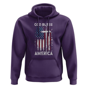 4th Of July Hoodie God Bless America Flag Christian TS09 Purple Print Your Wear