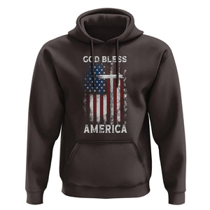 4th Of July Hoodie God Bless America Flag Christian TS09 Dark Chocolate Print Your Wear