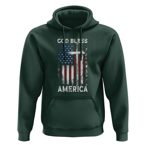 4th Of July Hoodie God Bless America Flag Christian TS09 Dark Forest Green Print Your Wear