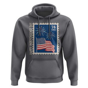 4th Of July Hoodie Happy Independence Day Stamp USA Flag TS11 Charcoal Print Your Wear