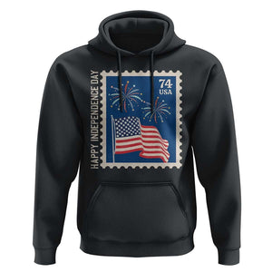 4th Of July Hoodie Happy Independence Day Stamp USA Flag TS11 Black Print Your Wear