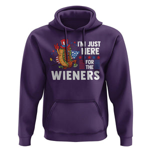 4th Of July Hoodie I'm Just Here For The Wieners Patriotic Hot Dog TS09 Purple Print Your Wear