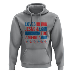 4th Of July Hoodie Loves Jesus and America Too TS09 Sport Gray Print Your Wear