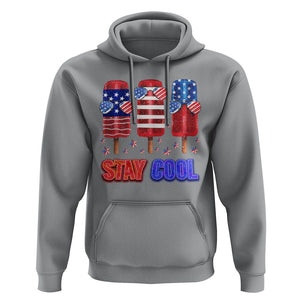 4th Of July Hoodie Stay Cool USA Flag Patriotic Ice Cream TS09 Sport Gray Print Your Wear