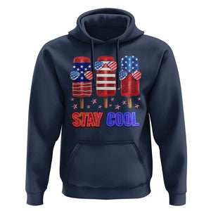 4th Of July Hoodie Stay Cool USA Flag Patriotic Ice Cream TS09 Navy Print Your Wear