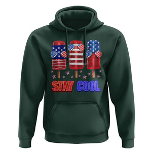 4th Of July Hoodie Stay Cool USA Flag Patriotic Ice Cream TS09 Dark Forest Green Print Your Wear