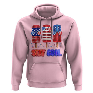 4th Of July Hoodie Stay Cool USA Flag Patriotic Ice Cream TS09 Light Pink Print Your Wear