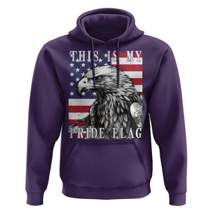 4th Of July Hoodie This Is My Pride Flag White Bald Eagle USA American Flag TS11 Purple Print Your Wear