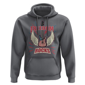 4th Of July Rock Lover Hoodie Freedom Rocks Patriotic Party TS09 Charcoal Print Your Wear