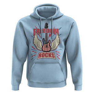 4th Of July Rock Lover Hoodie Freedom Rocks Patriotic Party TS09 Light Blue Print Your Wear