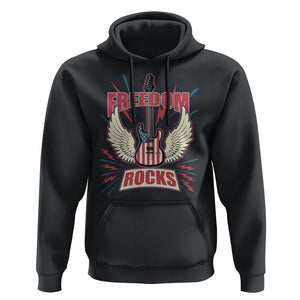 4th Of July Rock Lover Hoodie Freedom Rocks Patriotic Party TS09 Black Print Your Wear