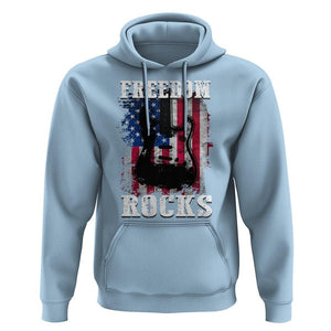 4th Of July Rock Lover Hoodie Freedom Rocks Patriotic Party TS09 Light Blue Print Your Wear