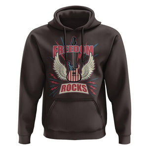 4th Of July Rock Lover Hoodie Freedom Rocks Patriotic Party TS09 Dark Chocolate Print Your Wear