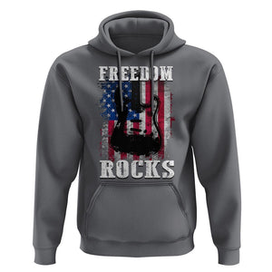 4th Of July Rock Lover Hoodie Freedom Rocks Patriotic Party TS09 Charcoal Print Your Wear